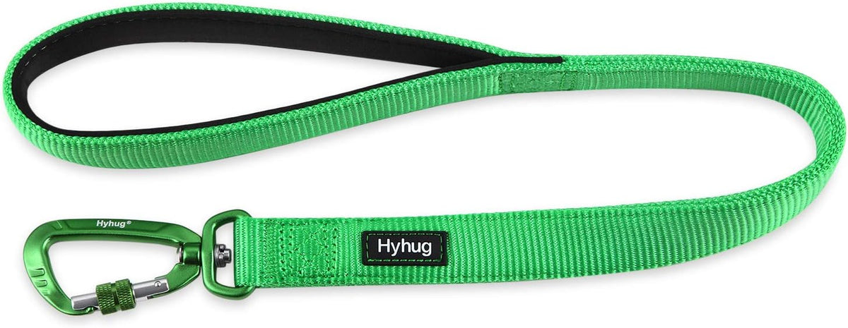 Short Dog Leash 18", Heavy Duty Nylon with Padded Handle