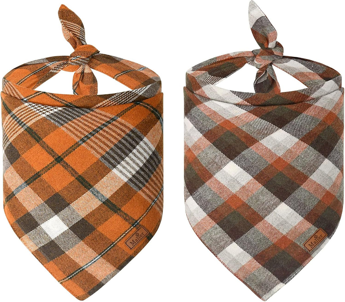 2 Pack Dog Bandanas Christmas Classic Buffalo Red Plaid Pet Scarf Triangle Bibs Kerchief Pet Costume Outfit Accessories for Small Large and Large Dogs Pets (Red + Red Plaid, Small)