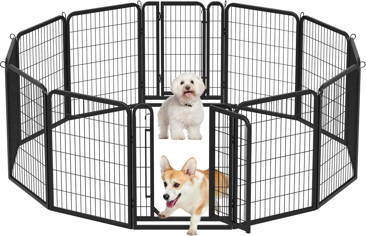 Dog Playpen 24In 16 Panels Pet Fence for Indoor Yard RV Camping