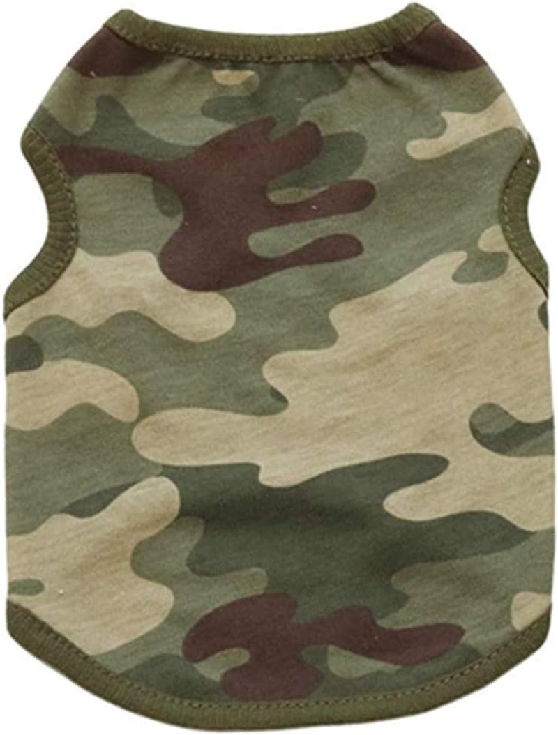 Pets Soft Summer Vest Dogs Tank Tops Puppy Shirts Cute Camo Doggie Apparel Small Medium Dogs Sweatshirt