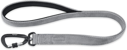 Short Dog Leash 18", Heavy Duty Nylon with Padded Handle
