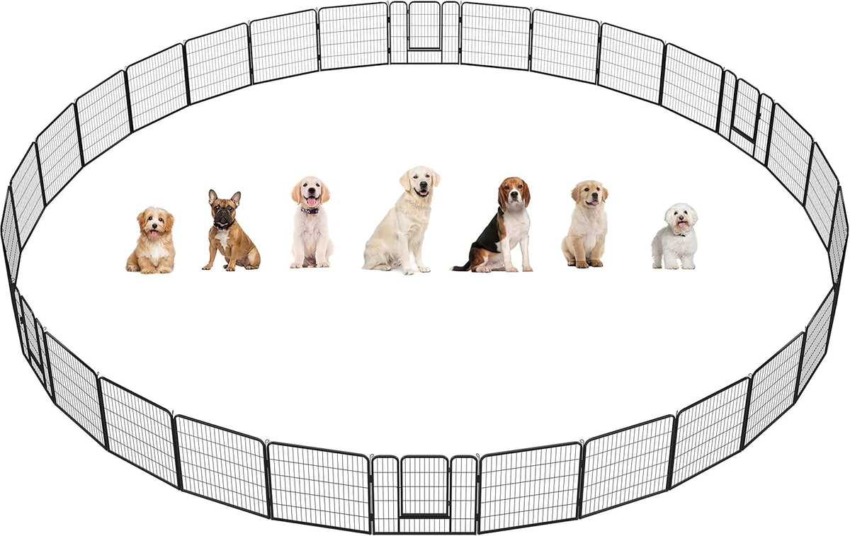 Dog Playpen 24In 16 Panels Pet Fence for Indoor Yard RV Camping