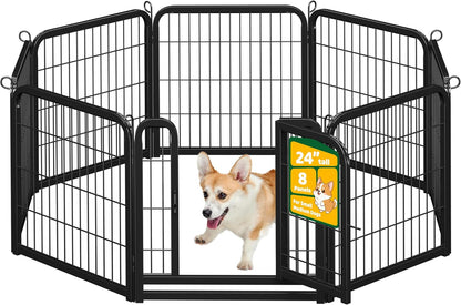 Dog Playpen 24In 16 Panels Pet Fence for Indoor Yard RV Camping