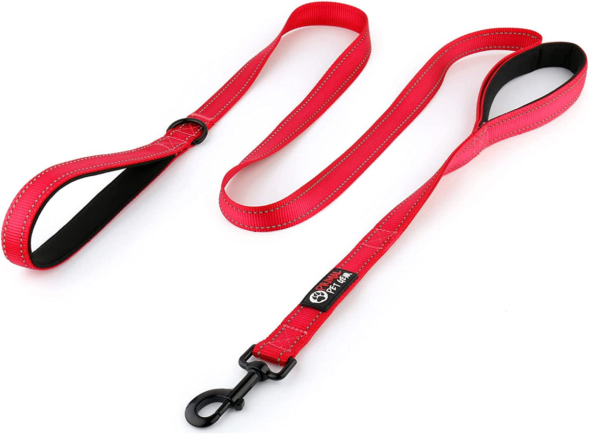 Dog Leash 6Ft Long,Traffic Padded Two Handle,Heavy Duty,Reflective Double Handles Lead for Control Safety Training,Leashes for Large Dogs or Medium Dogs,Dual Handles Leads(Black)