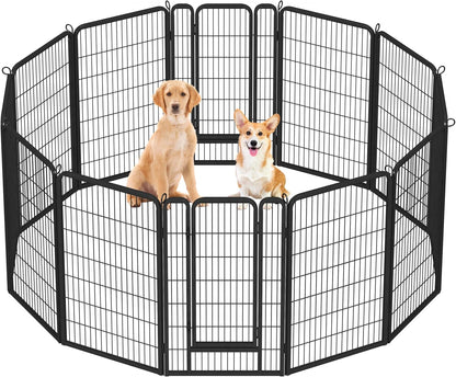 Dog Playpen 24In 16 Panels Pet Fence for Indoor Yard RV Camping