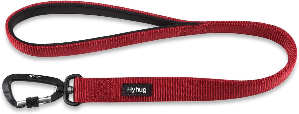 Short Dog Leash 18", Heavy Duty Nylon with Padded Handle
