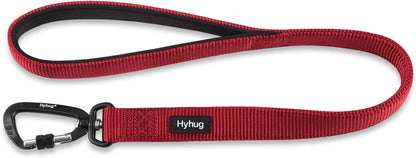 Short Dog Leash 18", Heavy Duty Nylon with Padded Handle