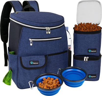 Dog Travel Backpack 27L Airline Approved Pet Supplies Bag, Purple