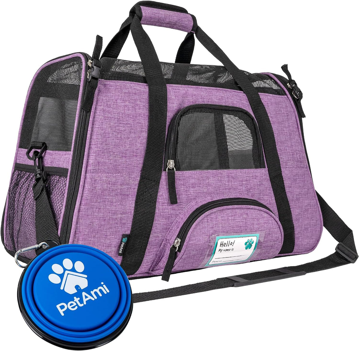 Airline Approved Pet Carrier Cats & Small Dogs, Large Heather Purple