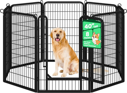 Dog Playpen 24In 16 Panels Pet Fence for Indoor Yard RV Camping