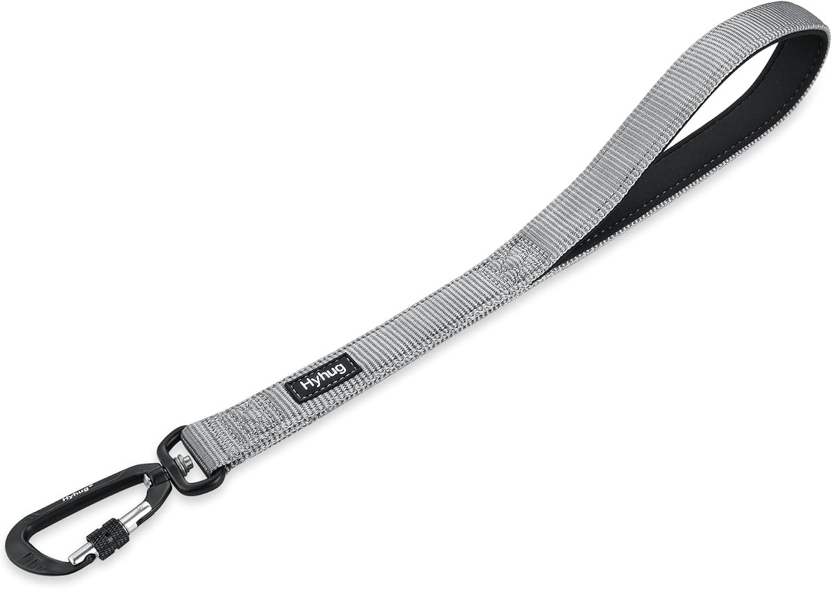 Short Dog Leash 18", Heavy Duty Nylon with Padded Handle