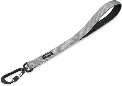 Short Dog Leash 18", Heavy Duty Nylon with Padded Handle