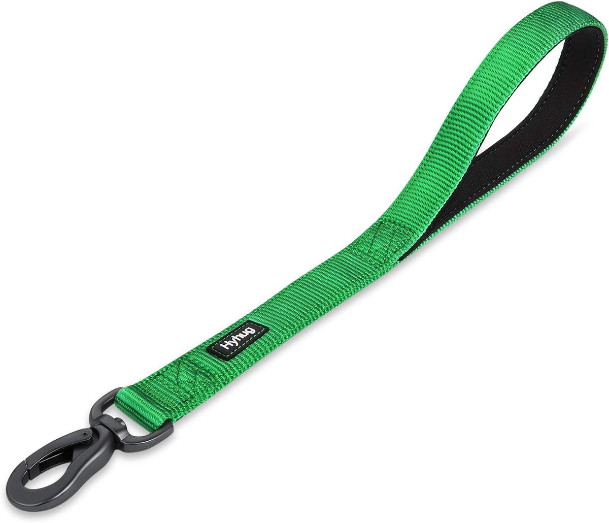 Short Dog Leash 18", Heavy Duty Nylon with Padded Handle