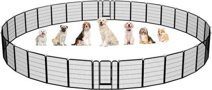 Dog Playpen 24In 16 Panels Pet Fence for Indoor Yard RV Camping