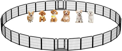 Dog Playpen 24In 16 Panels Pet Fence for Indoor Yard RV Camping