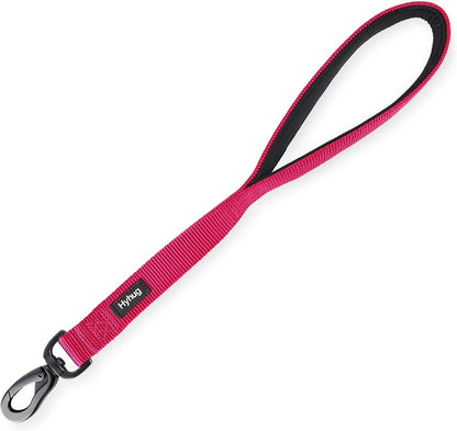 Short Dog Leash 18", Heavy Duty Nylon with Padded Handle