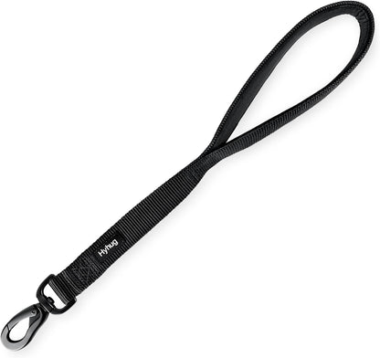 Short Dog Leash 18", Heavy Duty Nylon with Padded Handle