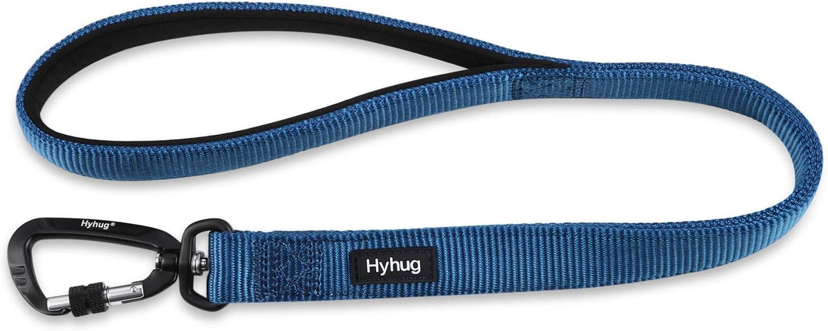 Short Dog Leash 18", Heavy Duty Nylon with Padded Handle