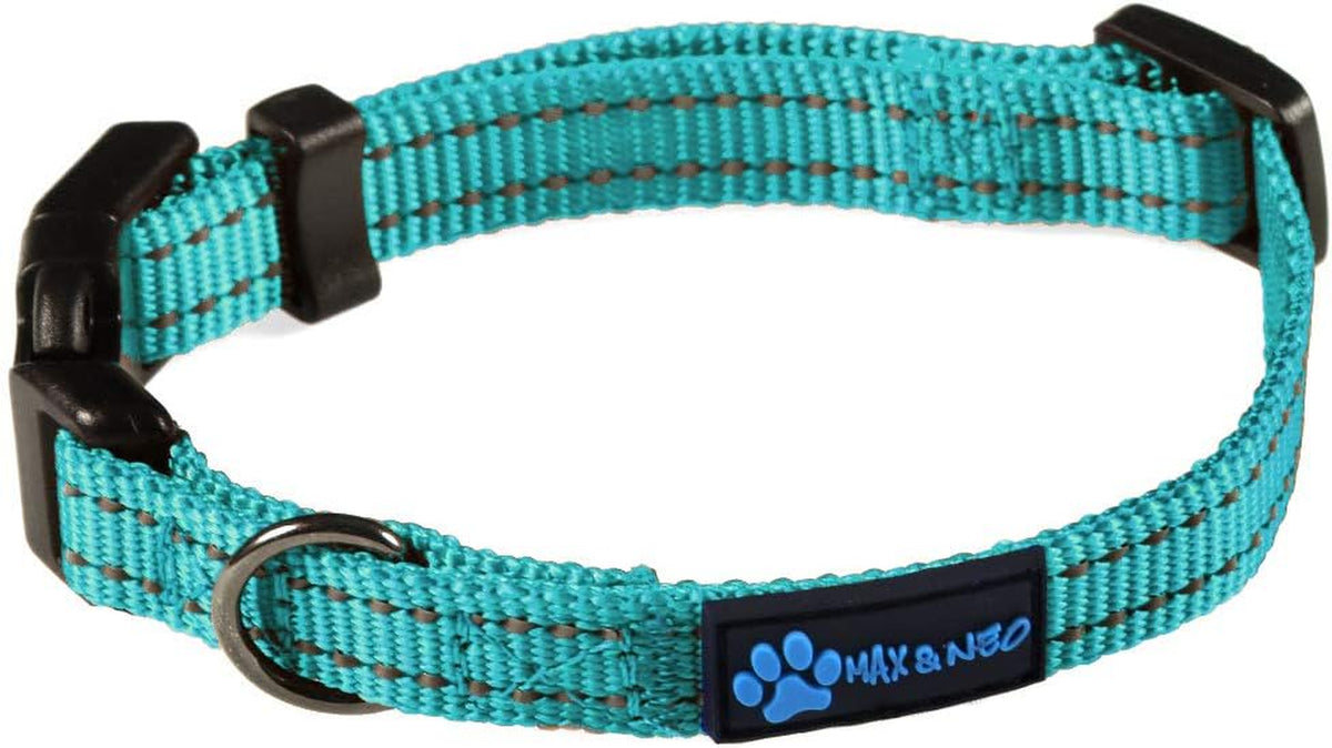 NEO Nylon Buckle Reflective Dog Collar - Medium, Pink