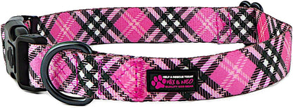NEO Nylon Buckle Reflective Dog Collar - Medium, Pink