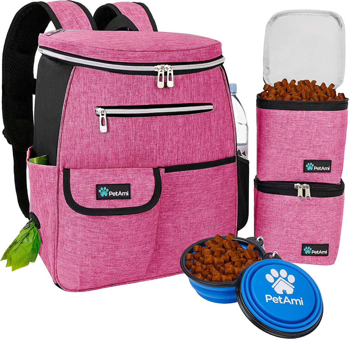 Dog Travel Backpack 27L Airline Approved Pet Supplies Bag, Purple