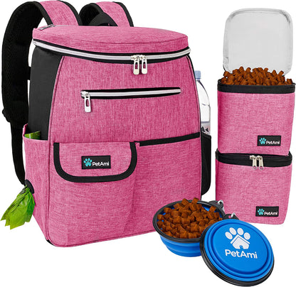 Dog Travel Backpack 27L Airline Approved Pet Supplies Bag, Purple